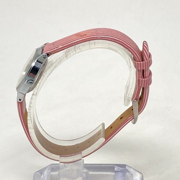 Vtg Timex Easy Reader Watch Women 23mm Silver Tone Pink Band WR New Battery 1994 - Picture 7 of 16